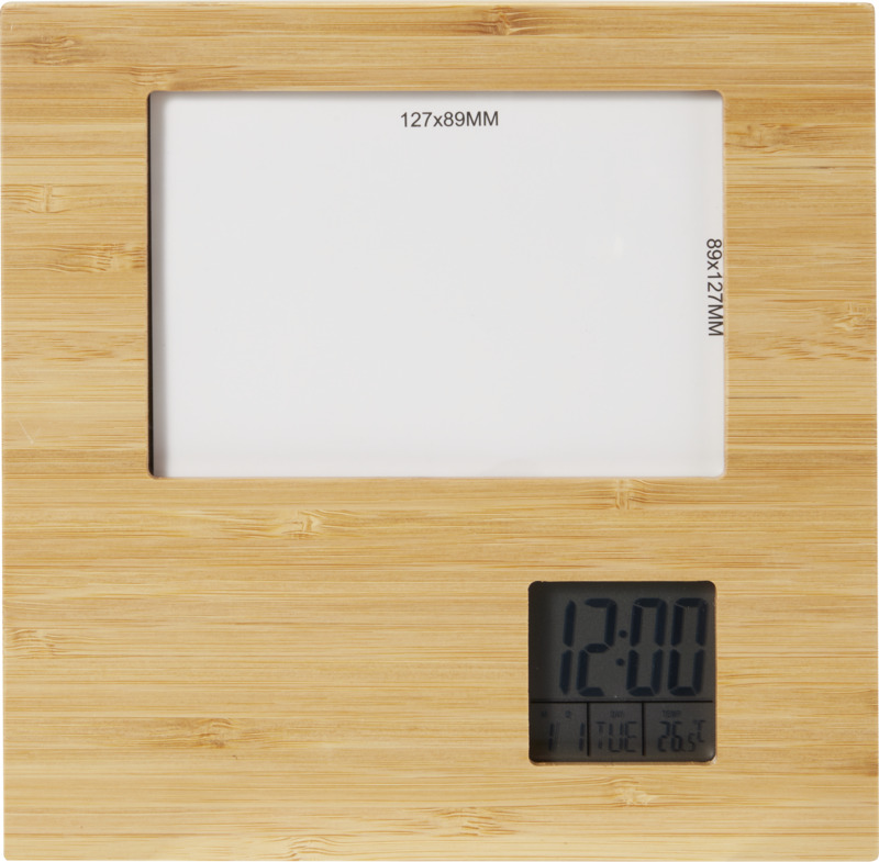 Sasa bamboo photo frame with thermometer - Image 2