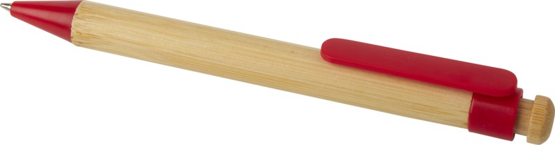 Rattan bamboo and recycled plastic ballpoint pen (black ink) - Image 10