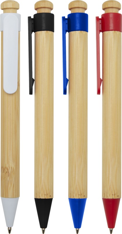 Rattan bamboo and recycled plastic ballpoint pen (black ink) - Image 17