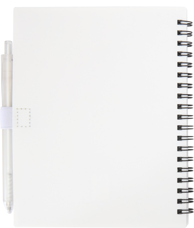 Niove recycled plastic soft cover notebook and ballpoint pen set (blue ink) - Image 3