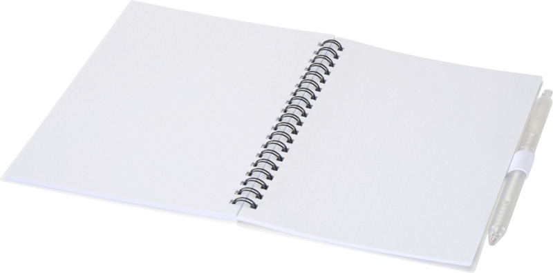 Niove recycled plastic soft cover notebook and ballpoint pen set (blue ink) - Image 4