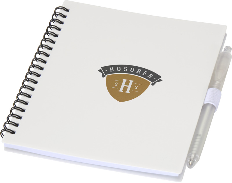 Niove recycled plastic soft cover notebook and ballpoint pen set (blue ink) - Image 6