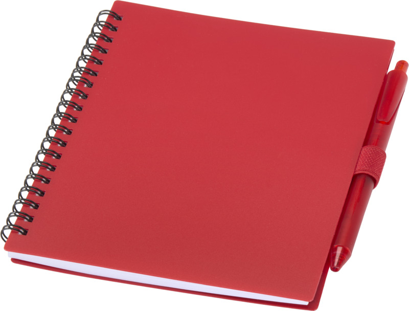 Niove recycled plastic soft cover notebook and ballpoint pen set (blue ink) - Image 7