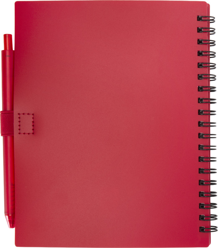 Niove recycled plastic soft cover notebook and ballpoint pen set (blue ink) - Image 9