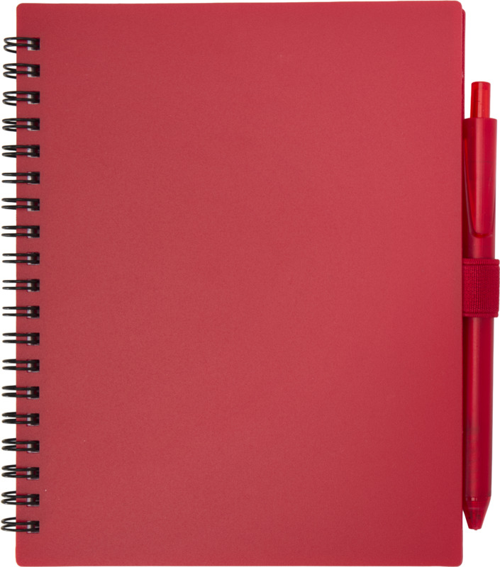 Niove recycled plastic soft cover notebook and ballpoint pen set (blue ink) - Image 8