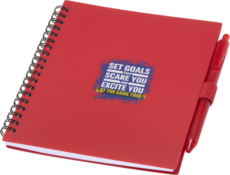 Niove recycled plastic soft cover notebook and ballpoint pen set (blue ink) - Image 12