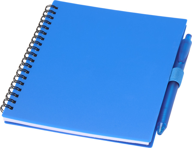 Niove recycled plastic soft cover notebook and ballpoint pen set (blue ink) - Image 13