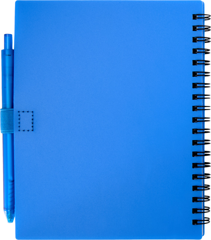 Niove recycled plastic soft cover notebook and ballpoint pen set (blue ink) - Image 15