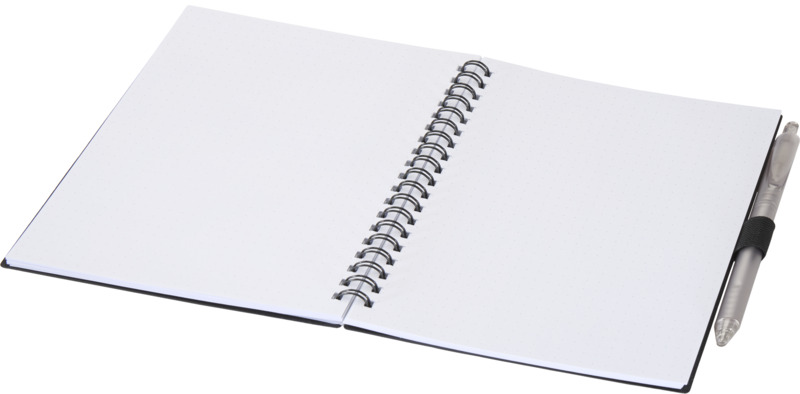 Niove recycled plastic soft cover notebook and ballpoint pen set (blue ink) - Image 22