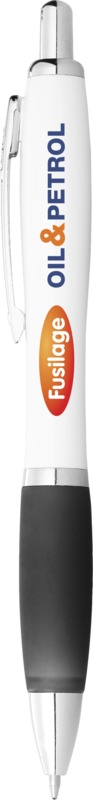 Nash ballpoint pen with white barrel and coloured grip (black ink) - Image 19