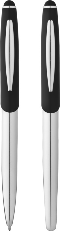 Geneva stylus ballpoint pen and rollerball pen set (blue ink) - Image 2