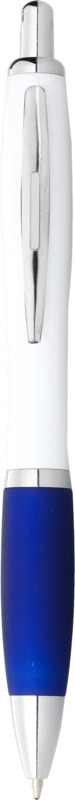 Nash ballpoint pen white barrel and coloured grip (blue ink) - Image 2