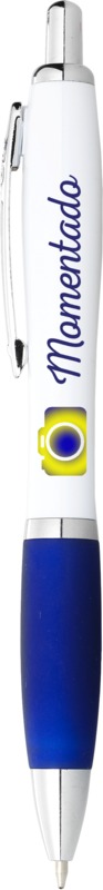 Nash ballpoint pen white barrel and coloured grip (blue ink) - Image 5