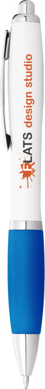 Nash ballpoint pen white barrel and coloured grip (blue ink) - Image 22