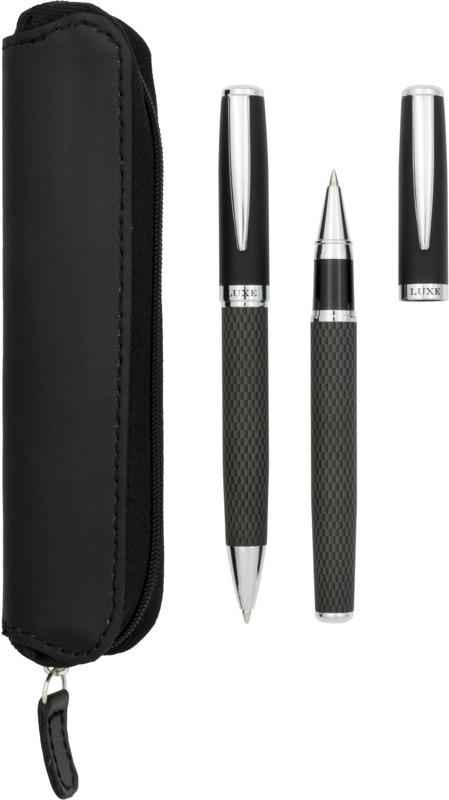 Carbon duo pen gift set with pouch (black ink) - Image 4