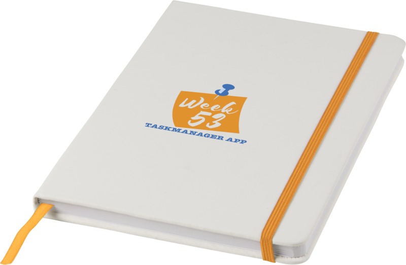 Spectrum A5 white notebook with coloured strap - Image 21