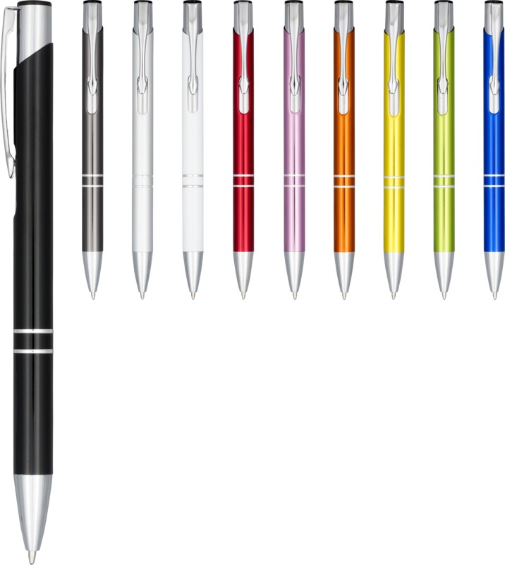 Moneta anodized aluminium click ballpoint pen (blue ink) - Image 3