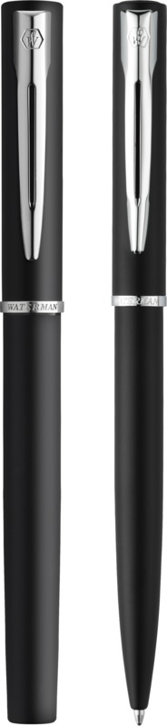 Waterman Allure ballpoint and rollerball pen set (blue ink) - Image 2