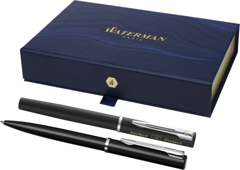Waterman Allure rollerball and ballpoint pen set (black ink) - Image 6