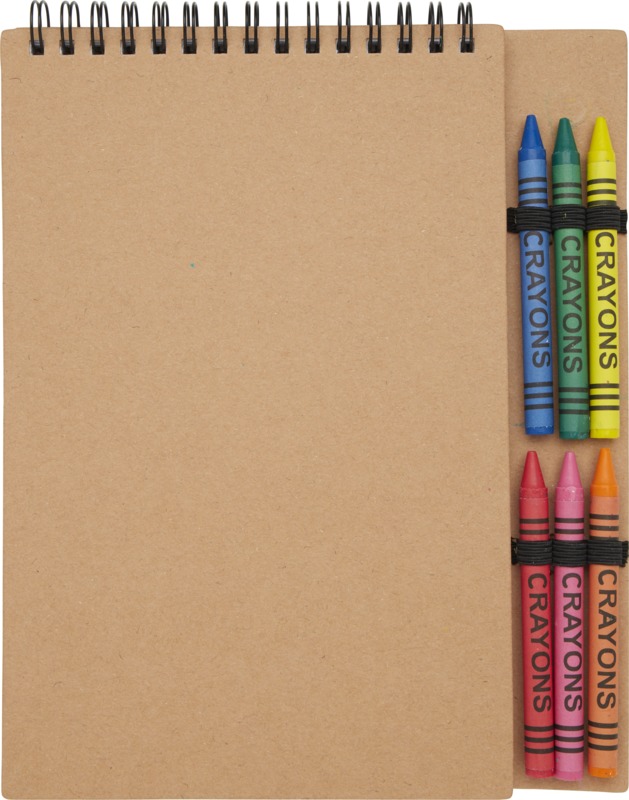 Doodle A5 spiral soft cover notebook and crayon set - Image 2
