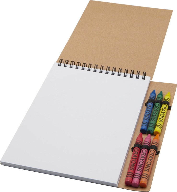 Doodle A5 spiral soft cover notebook and crayon set - Image 4