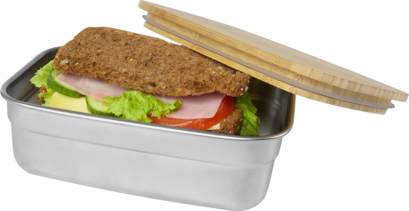 Tite 700 ml stainless steel lunch box with bamboo lid - Image 3