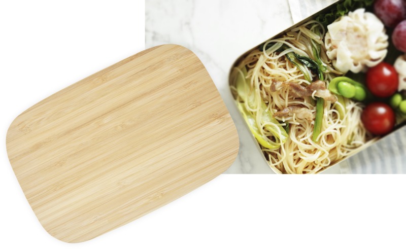 Tite 700 ml stainless steel lunch box with bamboo lid - Image 4