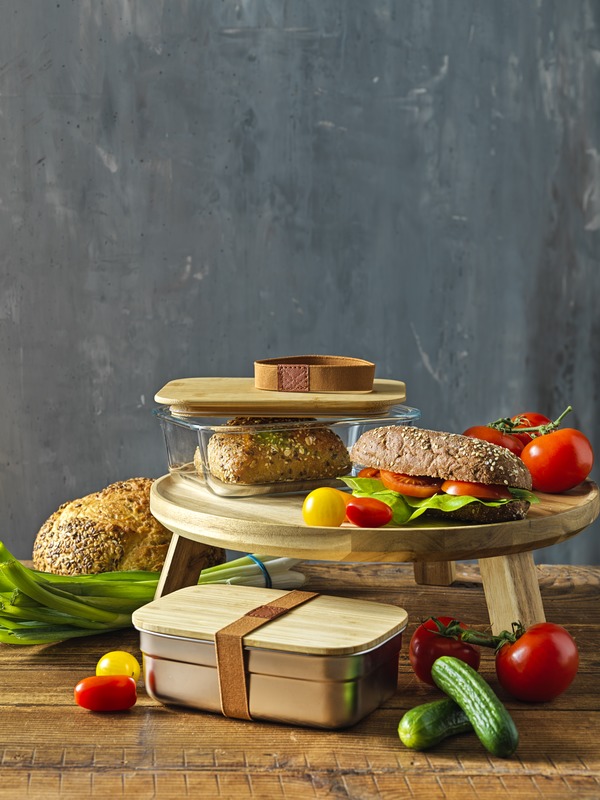 Roby 1000 ml glass lunch box with bamboo lid - Image 5