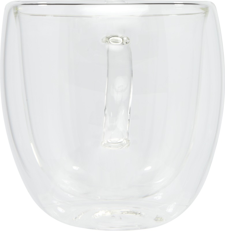 Manti 2-piece 250 ml double-wall glass cup with bamboo coaster - Image 2