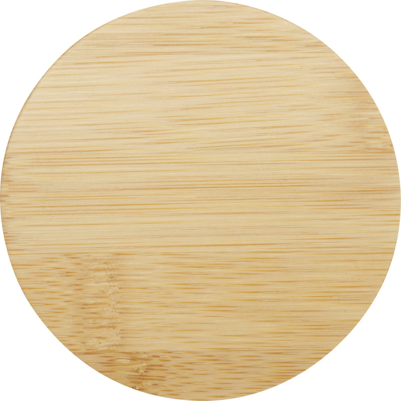 Leona 350 ml glass cup with bamboo lid - Image 2