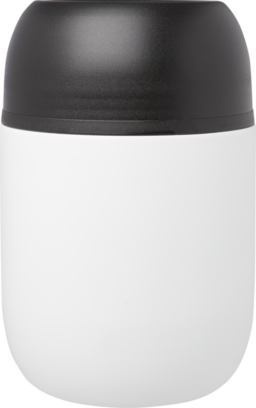 Supo 480 ml double-walled recycled stainless steel lunch pot with foldable spoon - Image 2