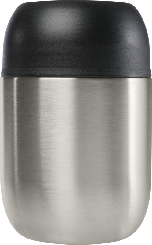 Supo 480 ml double-walled recycled stainless steel lunch pot with foldable spoon - Image 10