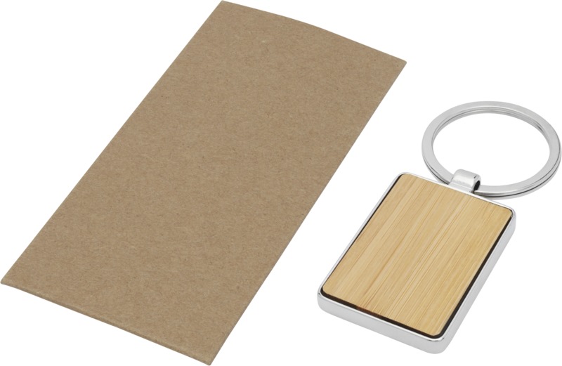 Neta bamboo rectangular keychain - Image 3
