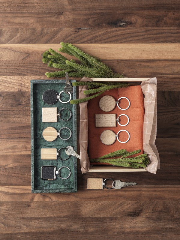 Neta bamboo rectangular keychain - Image 4