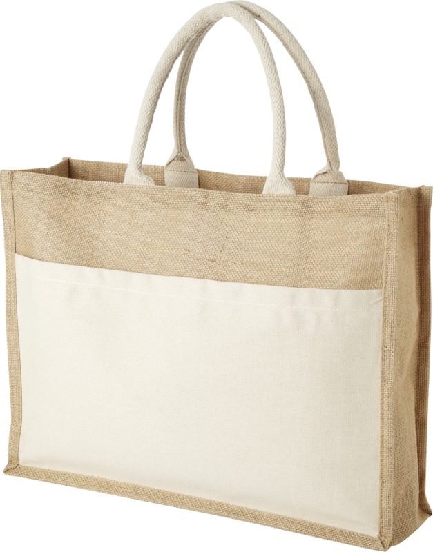 Mumbay cotton pocket jute tote bag 18L