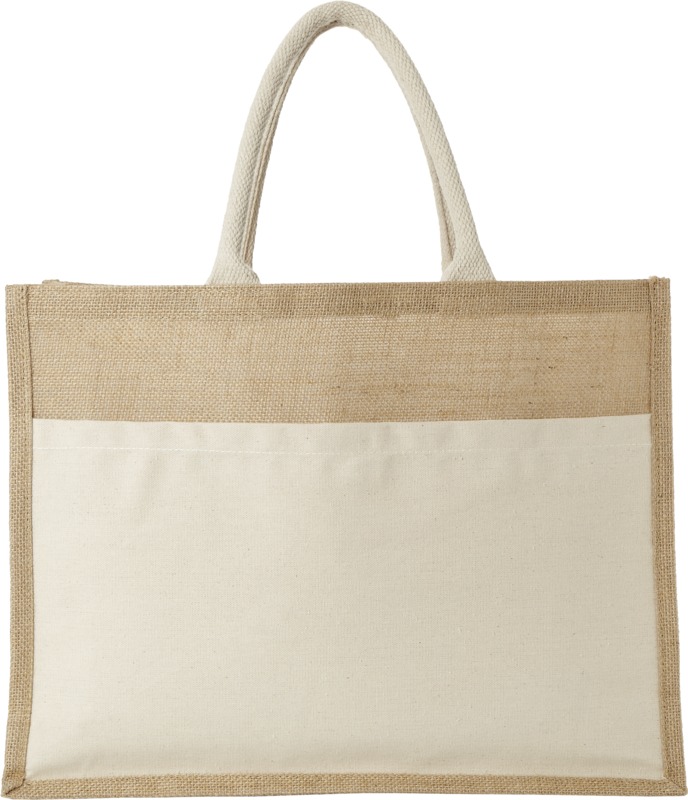 Mumbay cotton pocket jute tote bag 18L - Image 2