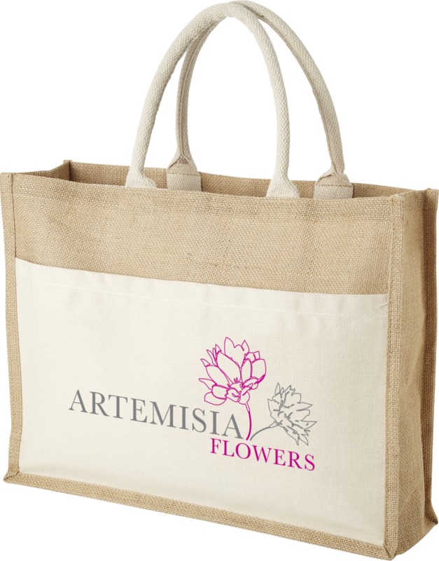 Mumbay cotton pocket jute tote bag 18L - Image 4