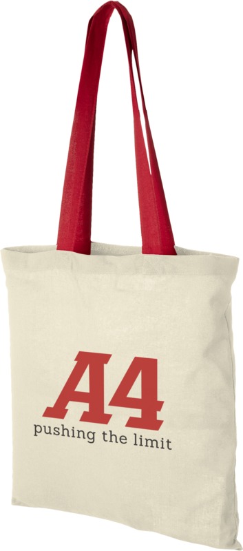 Nevada 100 g/m² cotton tote bag coloured handles 7L - Image 9