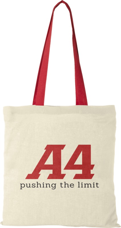 Nevada 100 g/m² cotton tote bag coloured handles 7L - Image 10