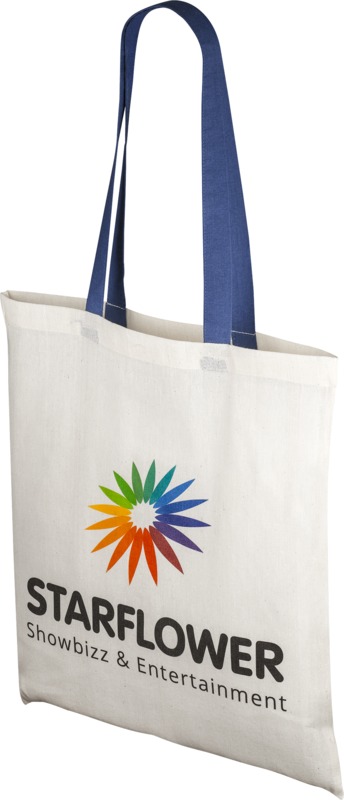 Nevada 100 g/m² cotton tote bag coloured handles 7L - Image 13
