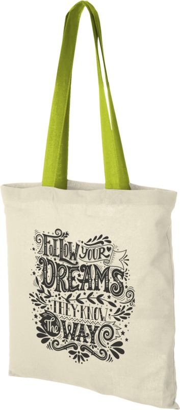 Nevada 100 g/m² cotton tote bag coloured handles 7L - Image 26