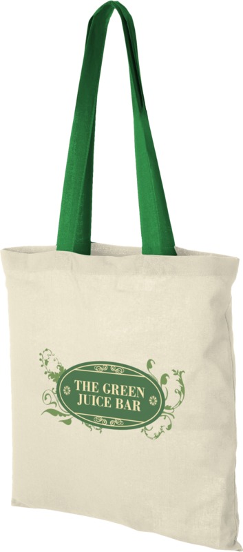 Nevada 100 g/m² cotton tote bag coloured handles 7L - Image 40