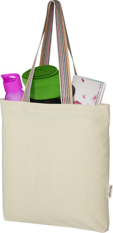 Rainbow 180 g/m² recycled cotton tote bag 5L - Image 4