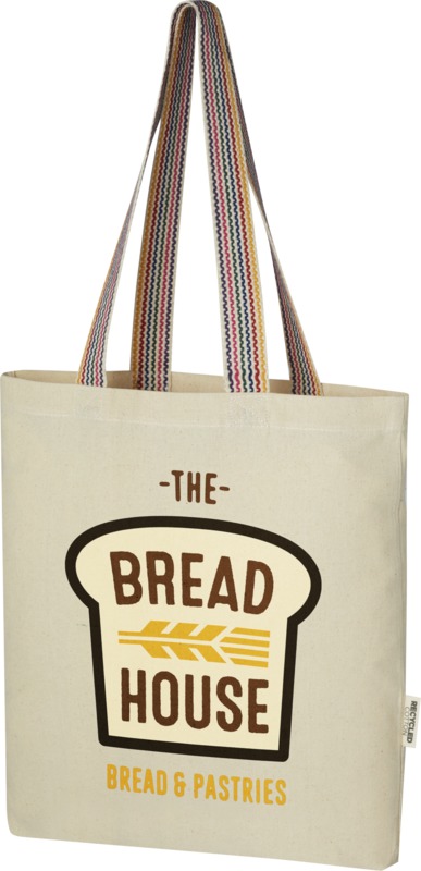 Rainbow 180 g/m² recycled cotton tote bag 5L - Image 8