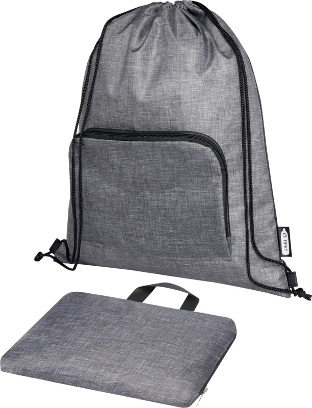 Ash recycled foldable drawstring bag 7L - Image 6