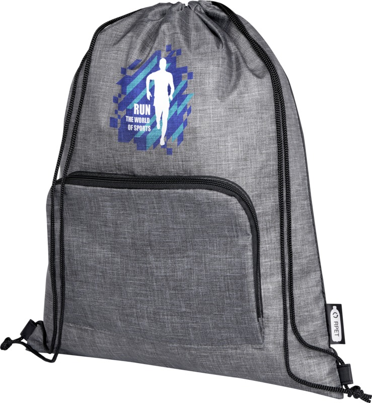 Ash recycled foldable drawstring bag 7L - Image 9