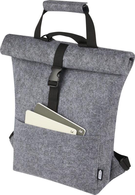 Felta GRS recycled felt roll-top bike bag 13L - Image 4