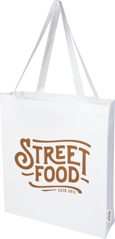 Madras 140 g/m² GRS recycled cotton gusset tote bag 12L - Image 7