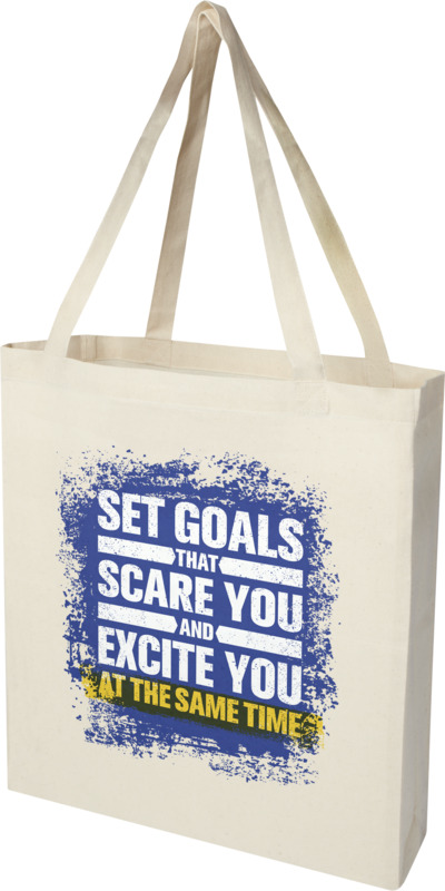 Madras 140 g/m² GRS recycled cotton gusset tote bag 12L - Image 14