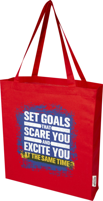 Madras 140 g/m² GRS recycled cotton gusset tote bag 12L - Image 21